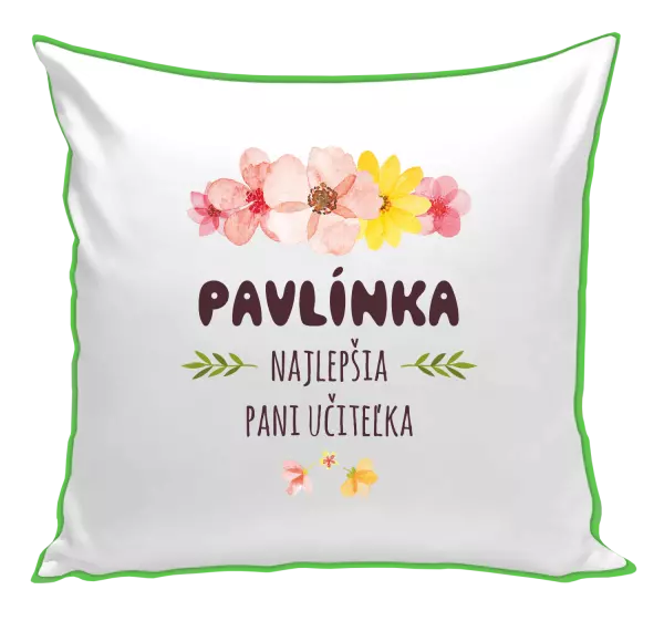 Vankúš Najlepšia pani učiteľka - ružové kvety