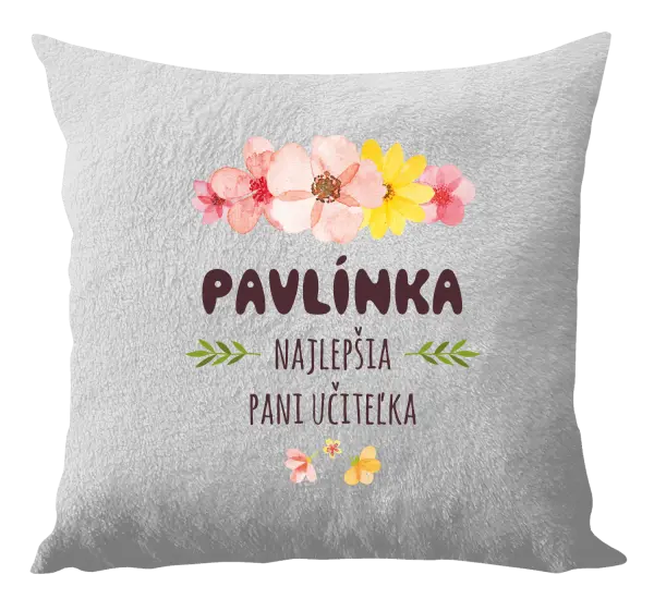 Vankúš Najlepšia pani učiteľka - ružové kvety