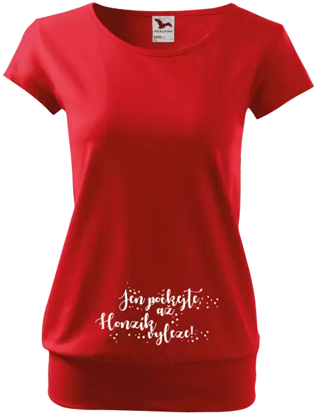 Těhotenské tričko Jen počkejte, až vyleze s vlastním jménem