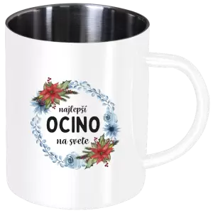 Nerezový hrnček Najlepší ocino na svete, venček