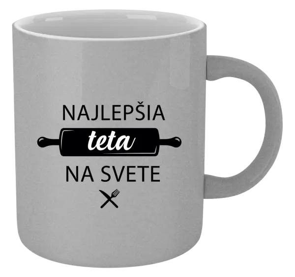 Hrnček metalický Najlepšia tete na svete-valček