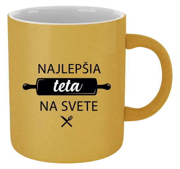 Hrnček metalický Najlepšia tete na svete-valček