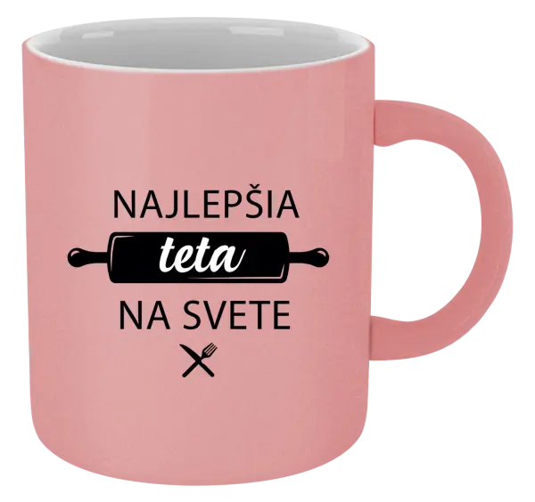 Hrnček metalický Najlepšia tete na svete-valček