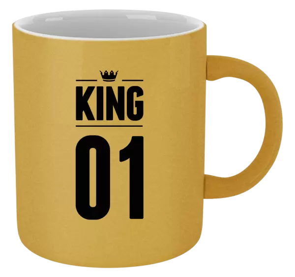 Metalický hrnek King s vlastním číslem