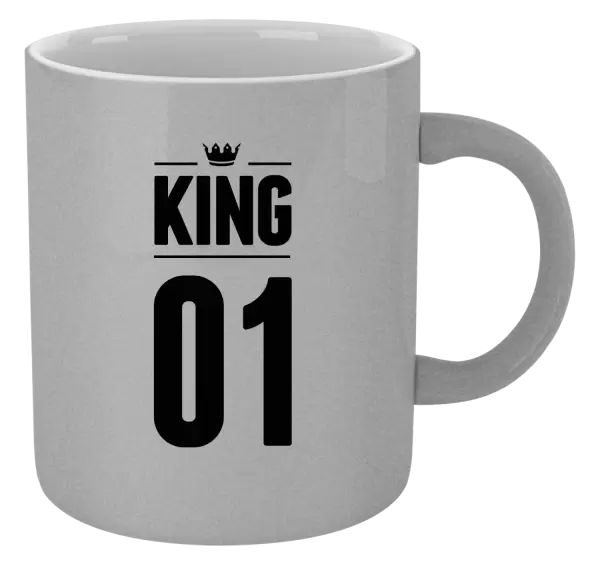 Metalický hrnek King s vlastním číslem