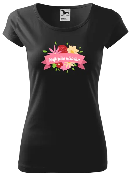 Dámske tričko Najlepšia učiteľka - farebné kvety