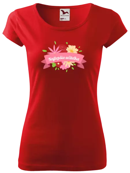Dámske tričko Najlepšia učiteľka - farebné kvety