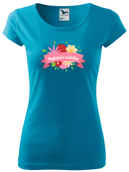 Dámske tričko Najlepšia učiteľka - farebné kvety