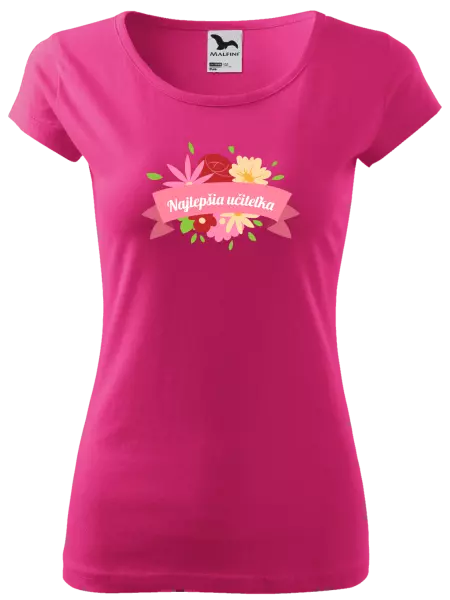 Dámske tričko Najlepšia učiteľka - farebné kvety