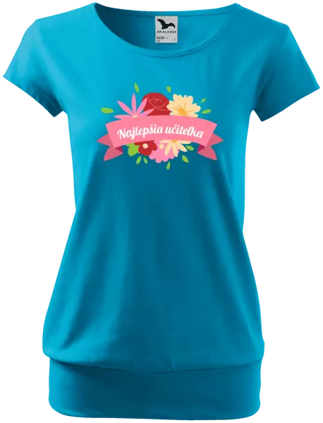 Dámske tričko Najlepšia učiteľka - farebné kvety