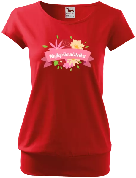 Dámske tričko Najlepšia učiteľka - farebné kvety