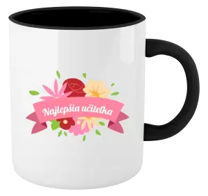 Hrnček  Najlepšia učiteľka - farebné kvety
