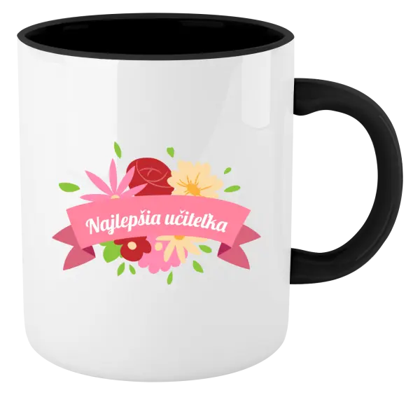 Hrnček  Najlepšia učiteľka - farebné kvety