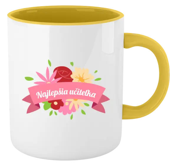Hrnček  Najlepšia učiteľka - farebné kvety