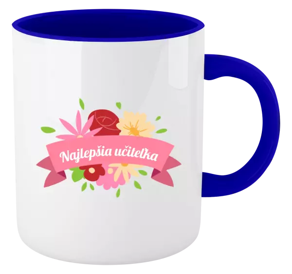 Hrnček  Najlepšia učiteľka - farebné kvety