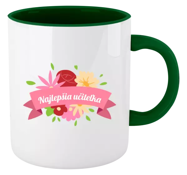 Hrnček  Najlepšia učiteľka - farebné kvety