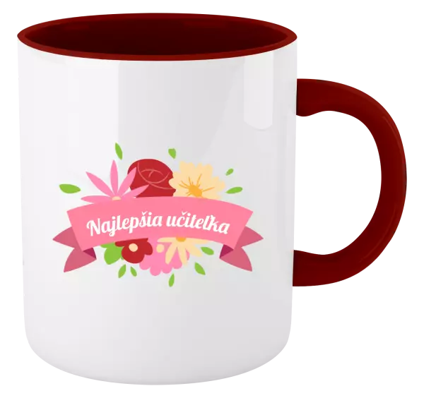 Hrnček  Najlepšia učiteľka - farebné kvety