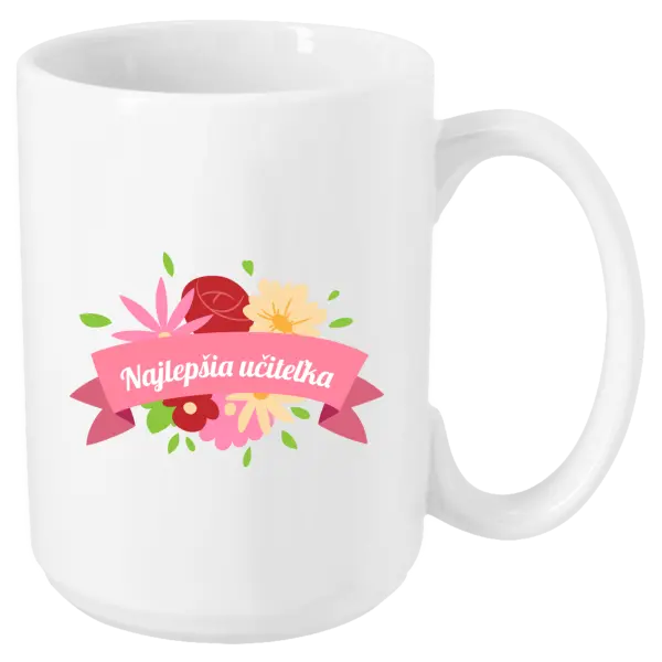 Hrnček Najlepšia učiteľka - farebné kvety