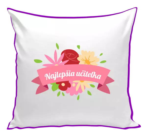 Vankúš Najlepšia učiteľka - farebné kvety