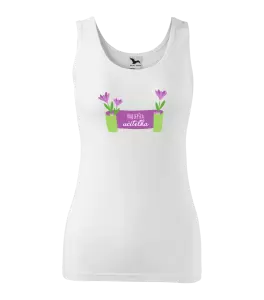 Dámske tielko Najlepšia učiteľka - fialové kvety