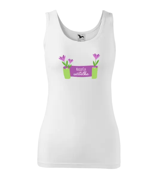 Dámske tielko Najlepšia učiteľka - fialové kvety