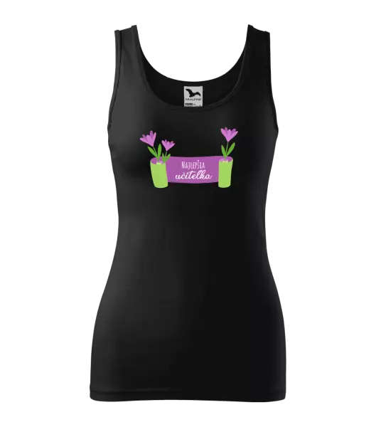 Dámske tielko Najlepšia učiteľka - fialové kvety