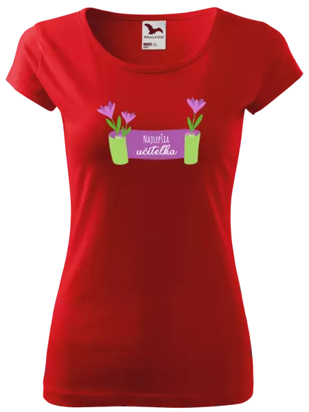 Dámske tričko Najlepšia učiteľka - fialové kvety