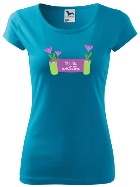 Dámske tričko Najlepšia učiteľka - fialové kvety