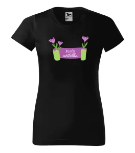 Dámske tričko Najlepšia učiteľka - fialové kvety