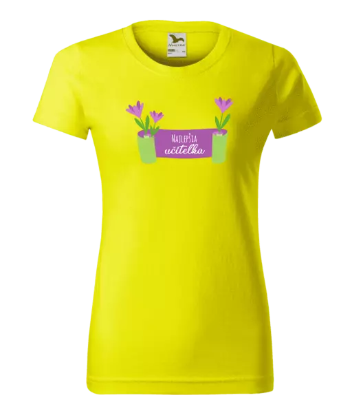 Dámske tričko Najlepšia učiteľka - fialové kvety