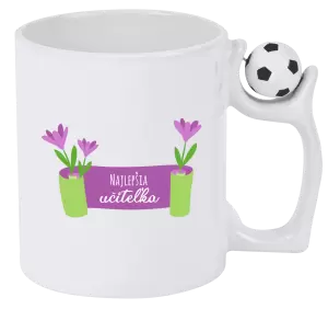 Hrnček Najlepšia učiteľka - fialové kvety