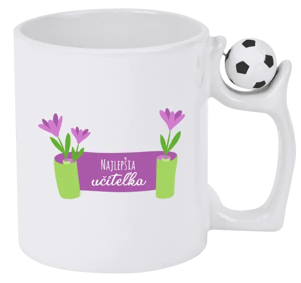 Hrnček Najlepšia učiteľka - fialové kvety