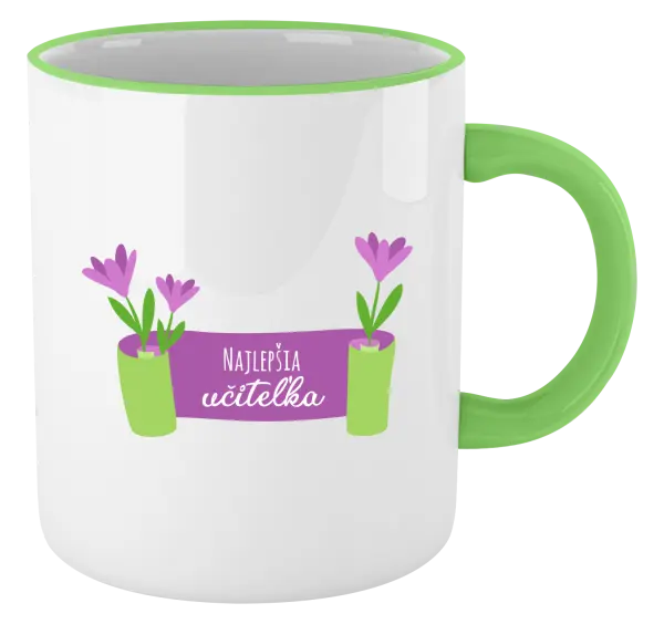 Hrnček Najlepšia učiteľka - fialové kvety