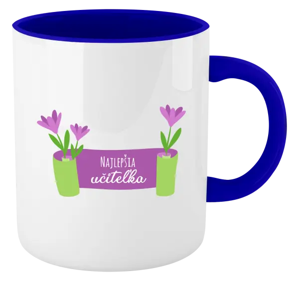 Hrnček  Najlepšia učiteľka - fialové kvety