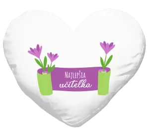 Vankúš Najlepšia učiteľka - fialové kvety