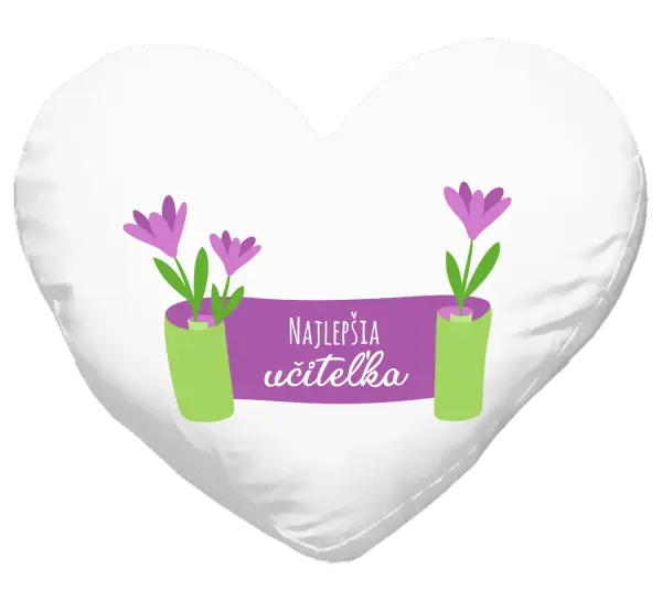 Vankúš Najlepšia učiteľka - fialové kvety