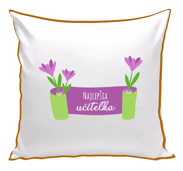 Vankúš Najlepšia učiteľka - fialové kvety