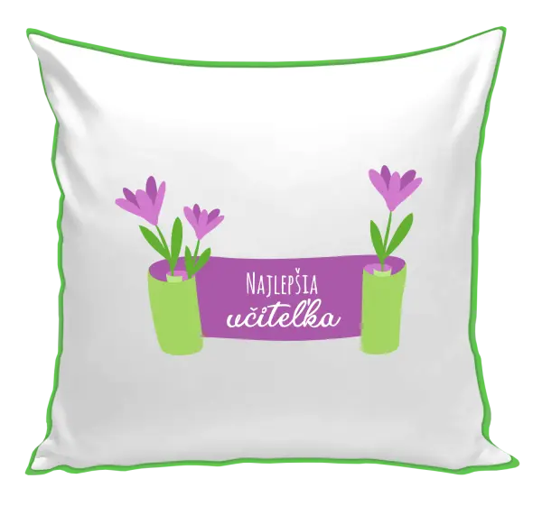 Vankúš Najlepšia učiteľka - fialové kvety