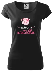Dámske tričko Najlepšia učiteľka - obálka so srdiečkom