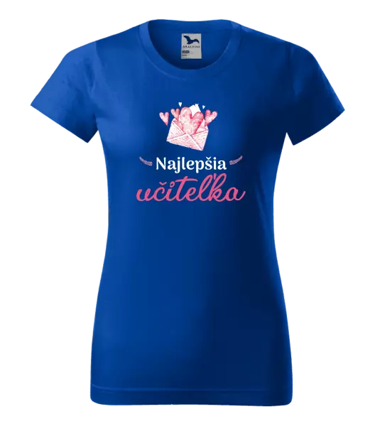 Dámske tričko Najlepšia učiteľka - obálka so srdiečkom