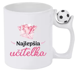 Hrnček Najlepšia učiteľka - obálka so srdiečkom