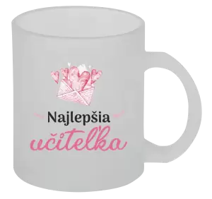 Hrnček Najlepšia učiteľka - obálka so srdiečkom