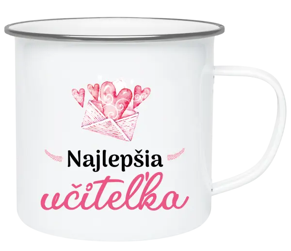 Plecháčik Najlepšia učiteľka - obálka so srdiečkom