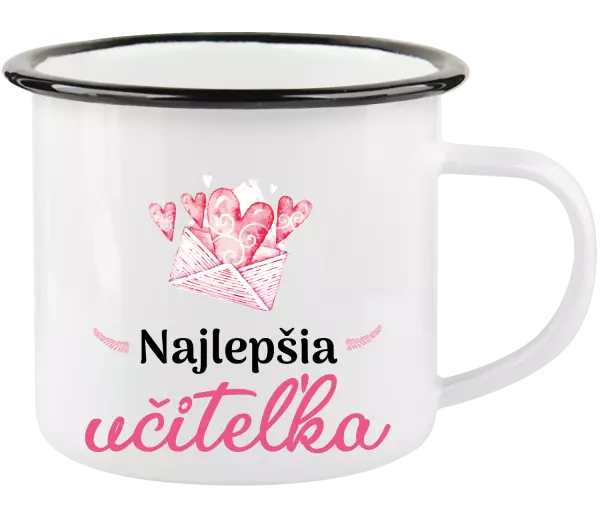 Plecháčik Najlepšia učiteľka - obálka so srdiečkom