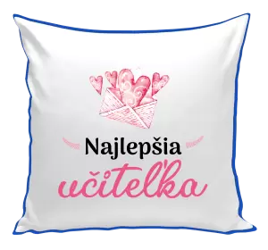 Vankúš Najlepšia učiteľka - obálka so srdiečkom