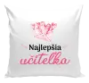 Vankúš Najlepšia učiteľka - obálka so srdiečkom