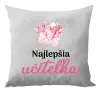 Vankúš Najlepšia učiteľka - obálka so srdiečkom