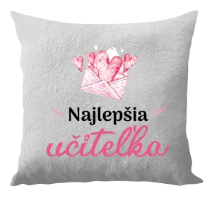 Vankúš Najlepšia učiteľka - obálka so srdiečkom