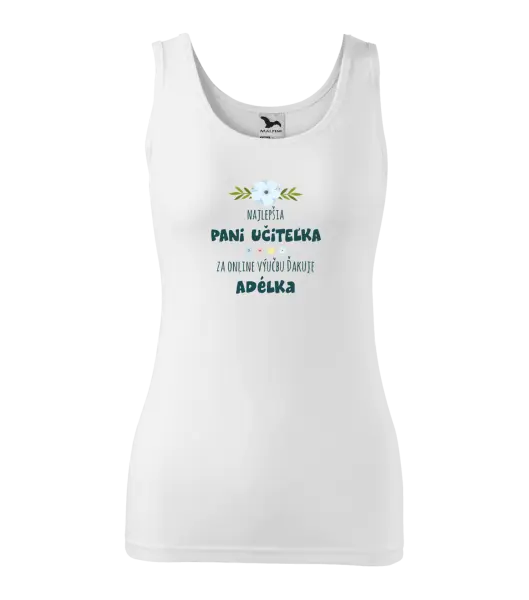 Dámske tielko Najlepšia učiteľka - online výučba - Meno