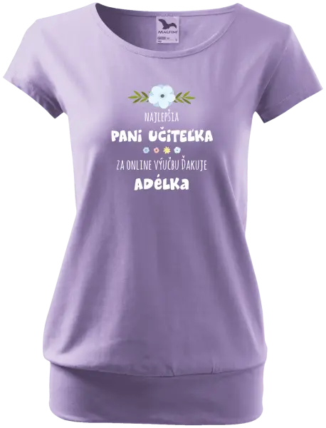 Dámske tričko Najlepšia učiteľka - online výučba - Meno
